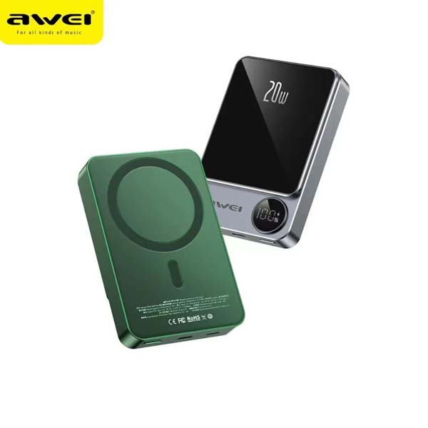 Awei P39K 10000mAh 20W PD Wireless Magnetic Power Bank
